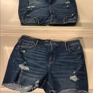 Dark wash jean shorts